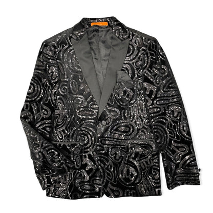 Tallia Boys Black Velvet Knit Sports Jacket