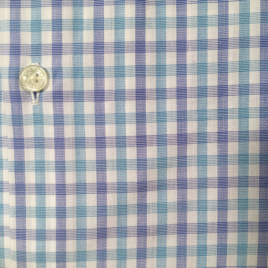 Michael Kors Boys Cotton Teal/Blue Check Dress Shirt Z0344 Dress Shirts Michael Kors 