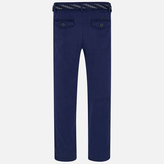 Nukutavake Pique Slim Fit Blue or Beige Pants with Belt 6510 Cotton Pants Mayoral 