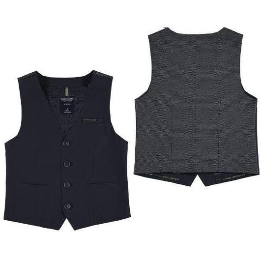 Nukutavake Tailored Navy Linen Vest 6306 Vests Mayoral 
