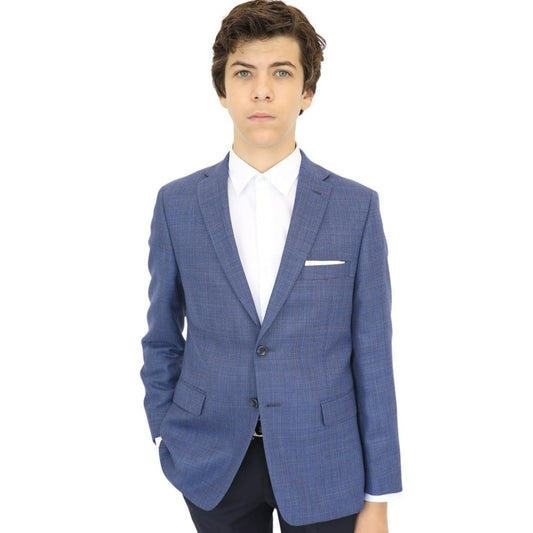Michael Kors Boys Blue Plain Wool Sports Jacket