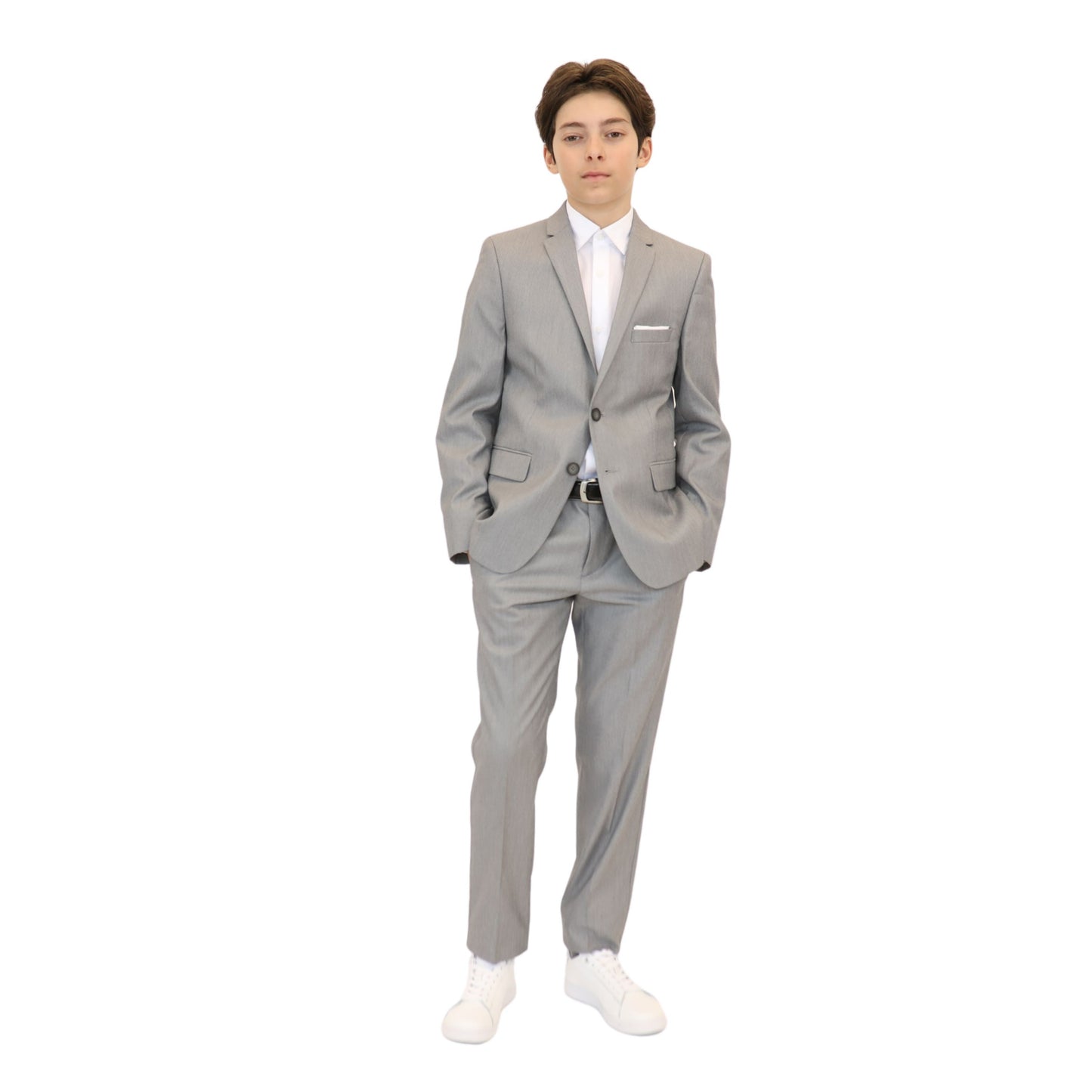 Marc New York Boys Skinny Light Grey Sharkskin Suit