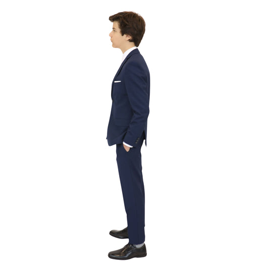 Marc New York Boys Skinny Blue Mini Grid Suit