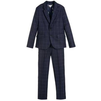 Paul Smith Jr Amadeus Slim Fit Navy Plaid Wool Suit Suits (Boys) Paul Smith Jr 