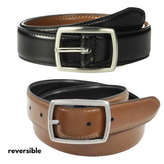 Florsheim Boys Reversible Cognac/Black Leather Belt_ 01500