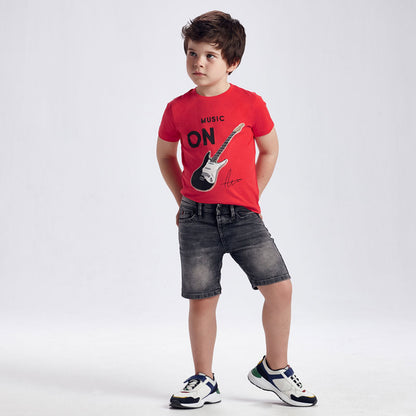 Mayoral Mini Boys Denim Shorts -grey