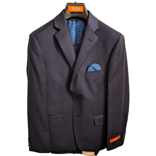 Tallia Boys Husky Twill Navy Blue Wool Suit WH471 Suits (Boys) Tallia 