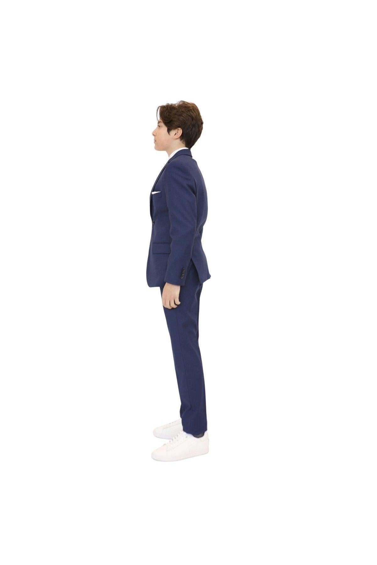 Tallia Boys Skinny Blue Birdseye Suit-NorthBoys