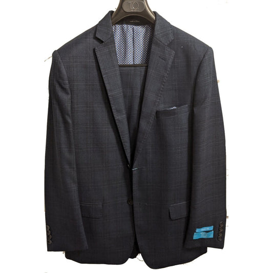 T.O. Collection Boys Classic Dark Blue Plaid Suit 3720-1C Suits (Boys) T.O. Collection 