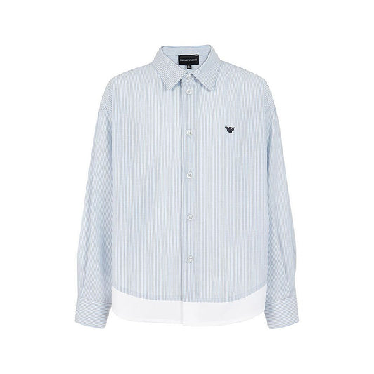 Emporio Armani Boys Blue Dress Shirt_ 6L4CJ3
